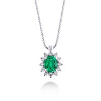 Halskette Lux Gioielli Dame in Weißgold Smeraldo CLLK03031SM;050;BI